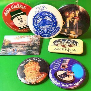 VTG Promo Pinback Lot Annalee Eddie Walker Lefton Lighthouse Patriotic America